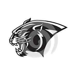 Black Panther Head Logo Head Mascot Sports Team Vector