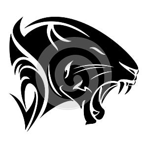 Black panther profile head vector design