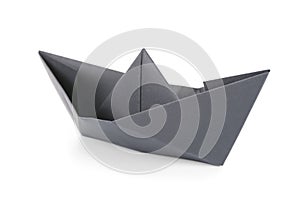 Black paper boat isolated