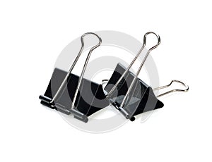 Black Paper clip isolated on white