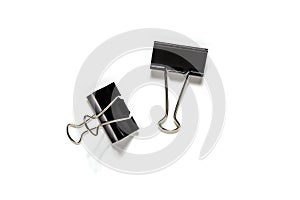 Black Paper clip isolated on white