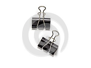 Black Paper clip isolated on white