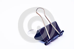 Black Paper clip isolated on white