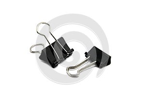 Black paper clip isolated on a white background, With clipping path