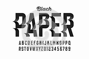 Black paper craft style font