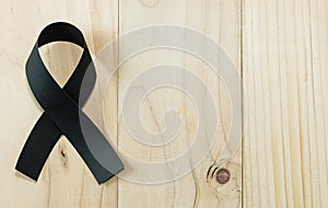 Black paper mourning ribbon