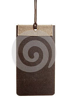 Black paper tag isolated