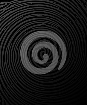 Black paper texture. Abstract twirl spiral like fingerprint