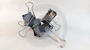 black papper clip on white background isolated