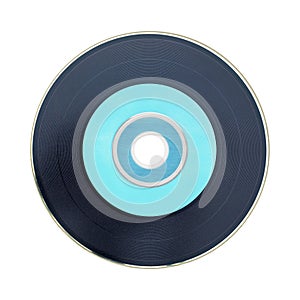 Black and pastel green cd isolated on white background.