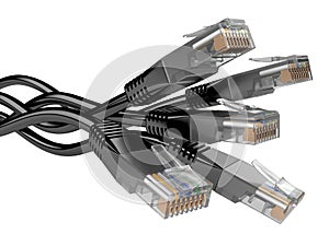 Black patchcord network Cables photo