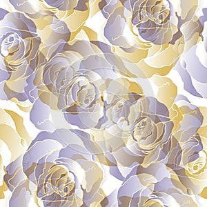 Graphic flowers rose. Vector Seamless pattern