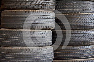 Black pattern of old tire texture