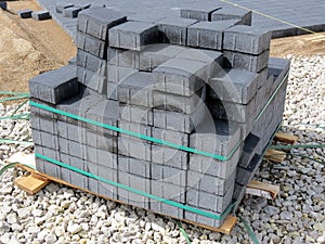 Black pavement bricks