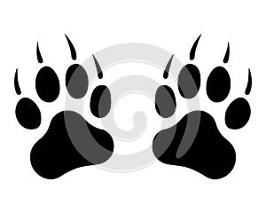 black paw print of a wild animal.