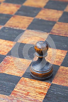 Black pawn chessboard