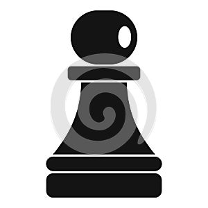 Black pawn piece icon, simple style