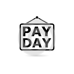 Black PAYDAY Announcement, Flat icon or logo Illustration