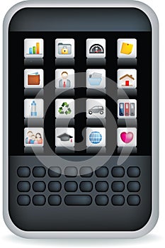 Black pda or mobile phone