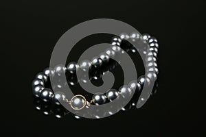 Black pearls necklace photo