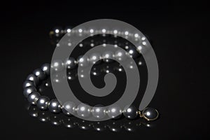 Black pearls necklace photo