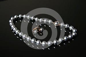 Black pearls necklace