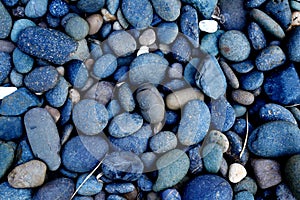 Black Pebble stone background nature beauty.