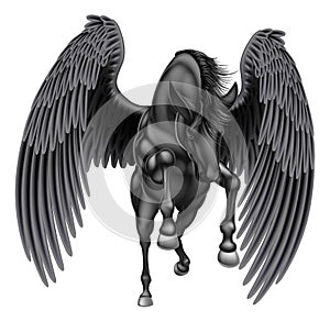 Black Pegasus Winged Horse