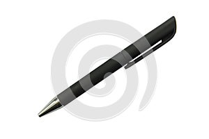 black pen isolated white background.