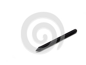 A black pen mouse, digital pen isolated on a white background with copy space