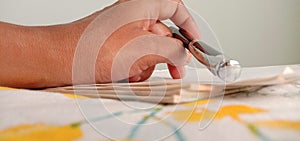 Black pen and papers plain