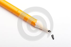Black pencil with a broken point