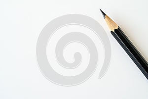 Black Pencil Tip on White Background