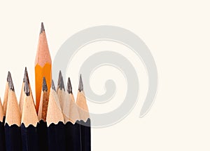 Black pencils isolated on the white background