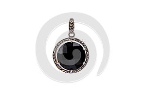 Black pendant with silver isolated on white