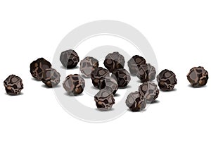 Black pepper close up realistic vector illustration