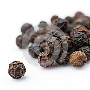 Black pepper isolated on white background