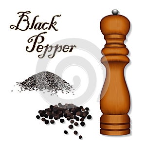 Black Pepper, Wood Pepper Mill