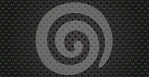 Black perforated metal background. Metal texture steel, carbon fiber background. Perforated sheet metal.