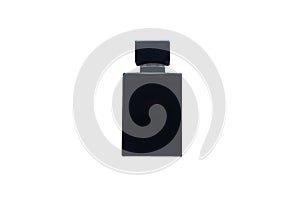 Black perfum bottle isolated on white