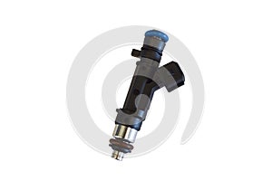Black petrol injector on a white background. Isolate