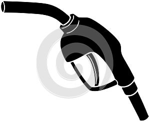 black petrol silhouette or flat hose illustration of fuel logo oil for petroleum with transportation icon and gas shape