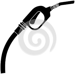 black petrol silhouette or flat hose illustration of fuel logo oil for petroleum with transportation icon and gas shape