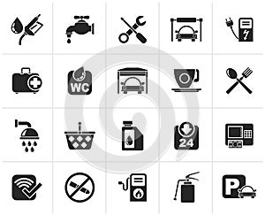 Black petrol station icons