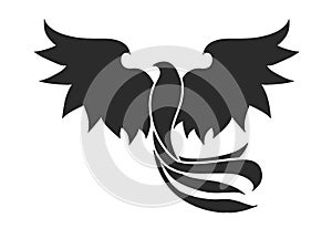 black phoenix bird simple art draw tattoo logo