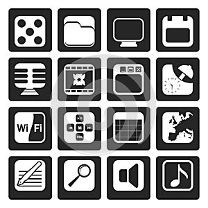 Black Phone Performance, Internet and Office Icons