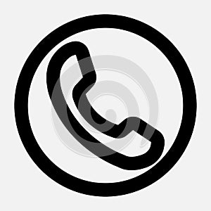 Black phone tube icon. Call me the answer icon