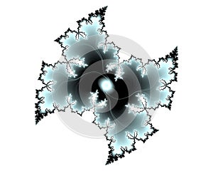 Black phosphorescent fractal flower texture, abstract background