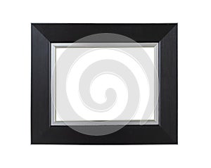 Black photo frame isolated on a white background