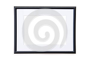 Black Photo Frame Mock-Up on a white wall - Landscape